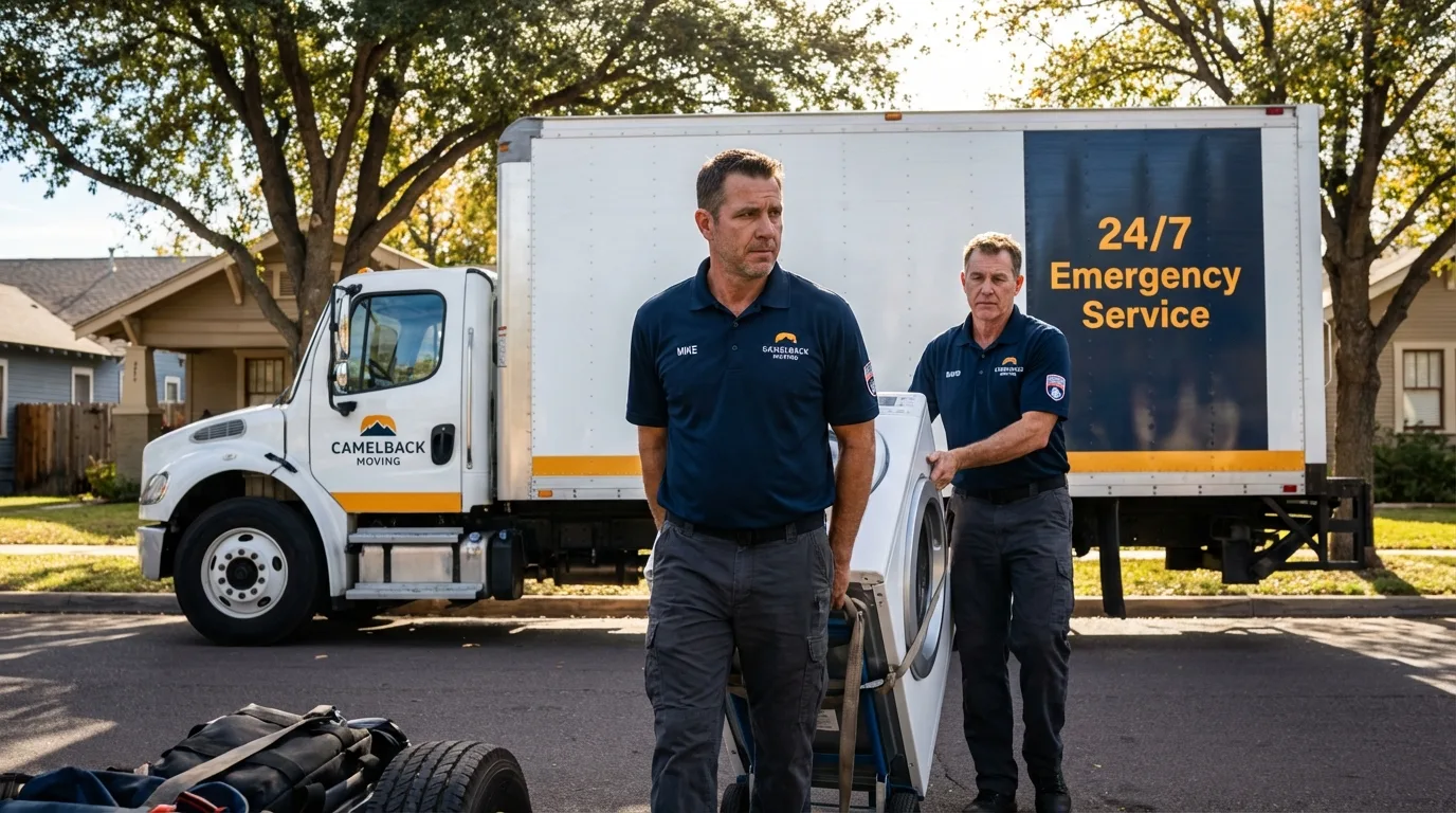 CamelBack Moving crew loading furniture in Mont Belvieu, TX